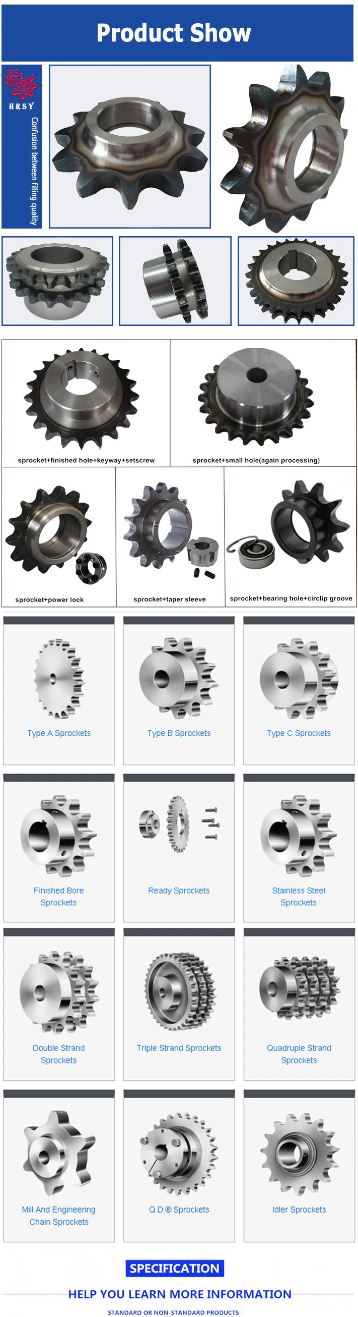 Source Factory Manufacturing Nylon Stainless Steel OEM Stock Conveyor Roller Chain Sprockets