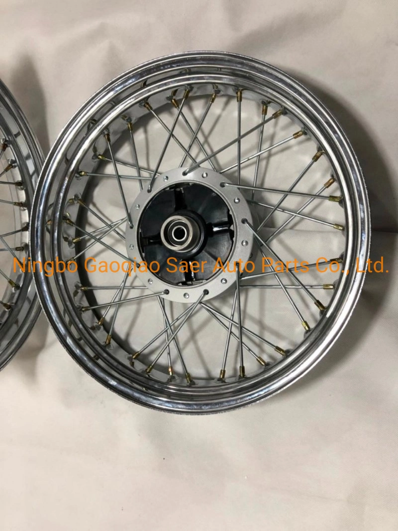 Cg125/Gn125 Front or Rear 2.15X16/17/18 Spoke Motorcycle Rim with Brake Sprocket Hub